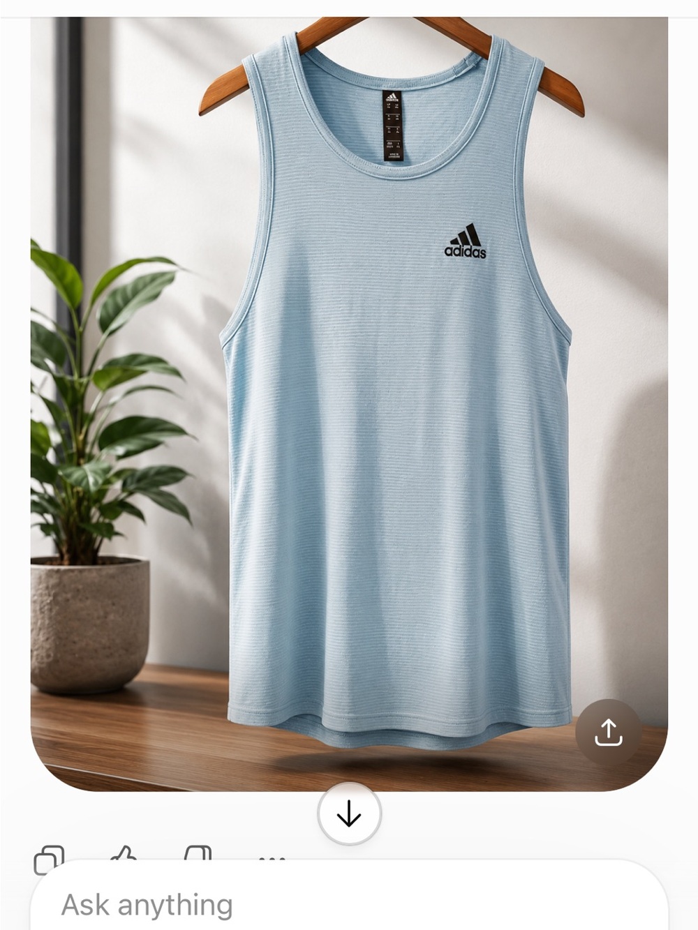 adidas Light Blue Women’s Athletic Tank Top